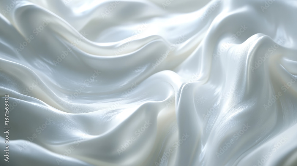 Obraz premium Shiny White Satin Fabric with Smooth Elegant Folds 