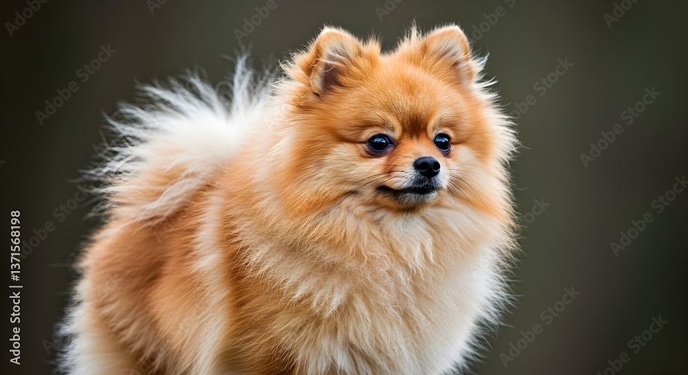 Adorable Pomeranian Portrait with Soft Focus Background for Pet Lovers Adorable Pomeranian Portrait with Soft Focus Background for Pet Lovers