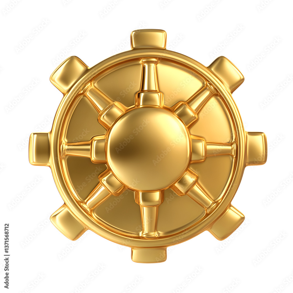 Obraz premium Golden malware scan icon