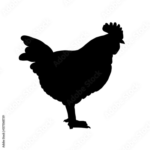 Chicken Silhouette Illustration for Farming, Agriculture, and Poultry Design