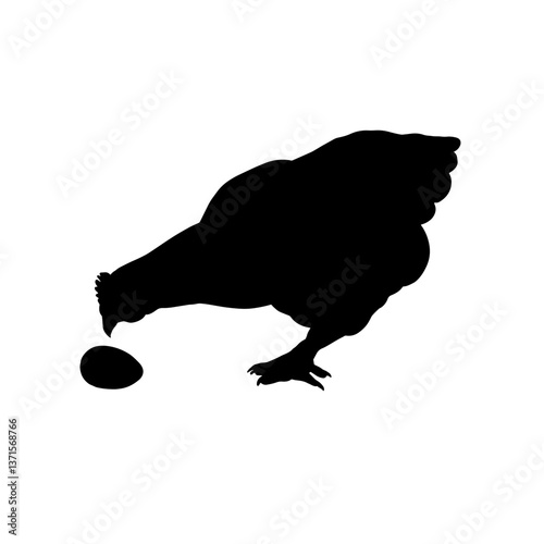 Chicken Silhouette Illustration for Farming, Agriculture, and Poultry Design