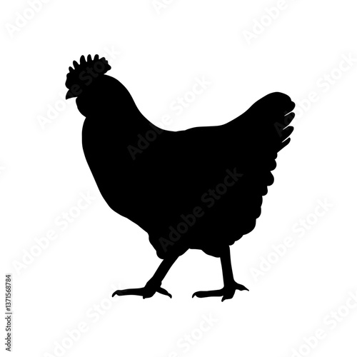 Chicken Silhouette Illustration for Farming, Agriculture, and Poultry Design