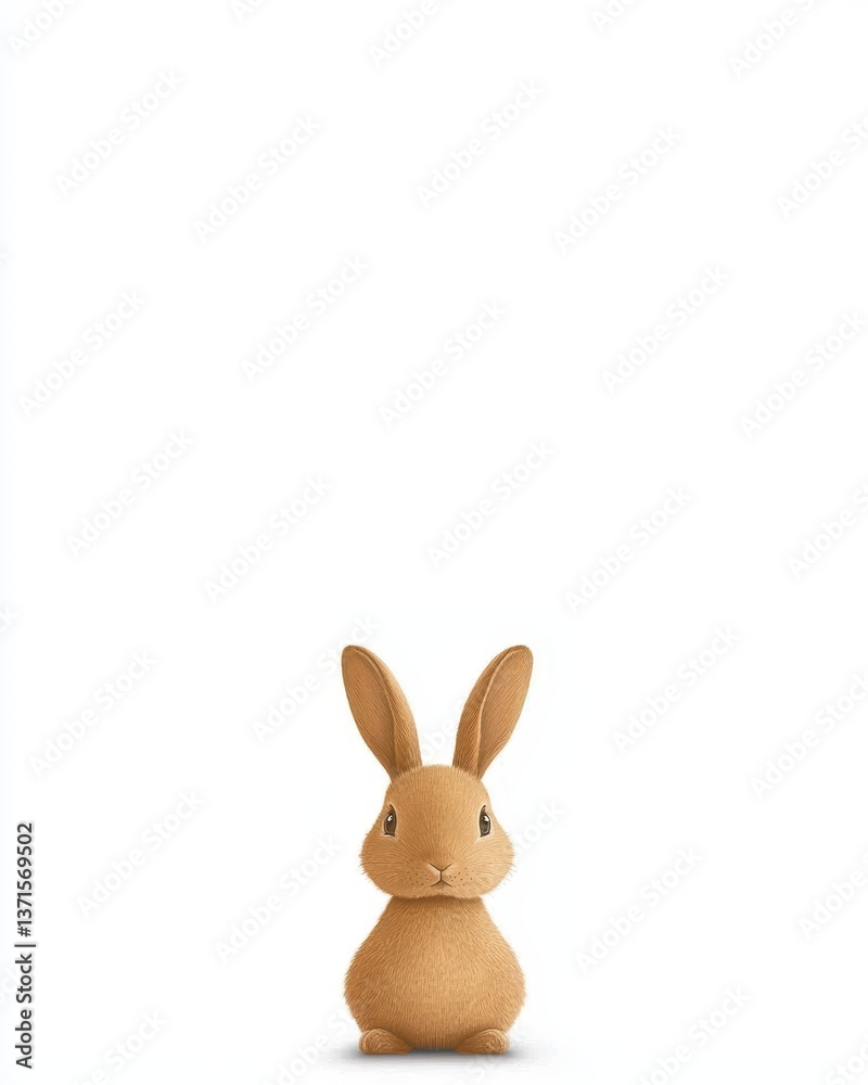 Fototapeta premium Cute cartoon rabbit on a white background for design projects