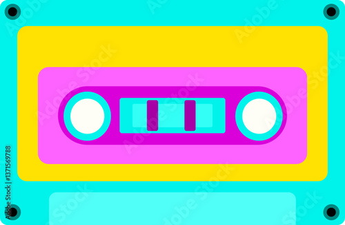 Illustration of a Retro Cassette Tape