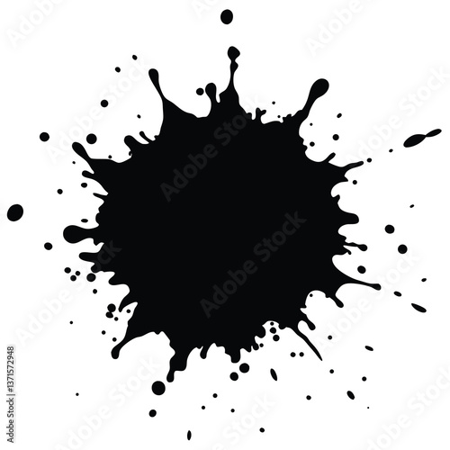 chaotic ink splatters silhouette vector design