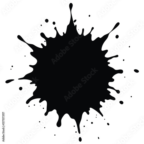 chaotic ink splatters silhouette vector design