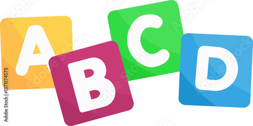 Block ABC playing kids