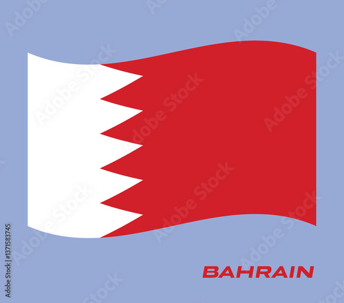 Flag Of Bahrain, Bahrain flag, National flag of Bahrain.