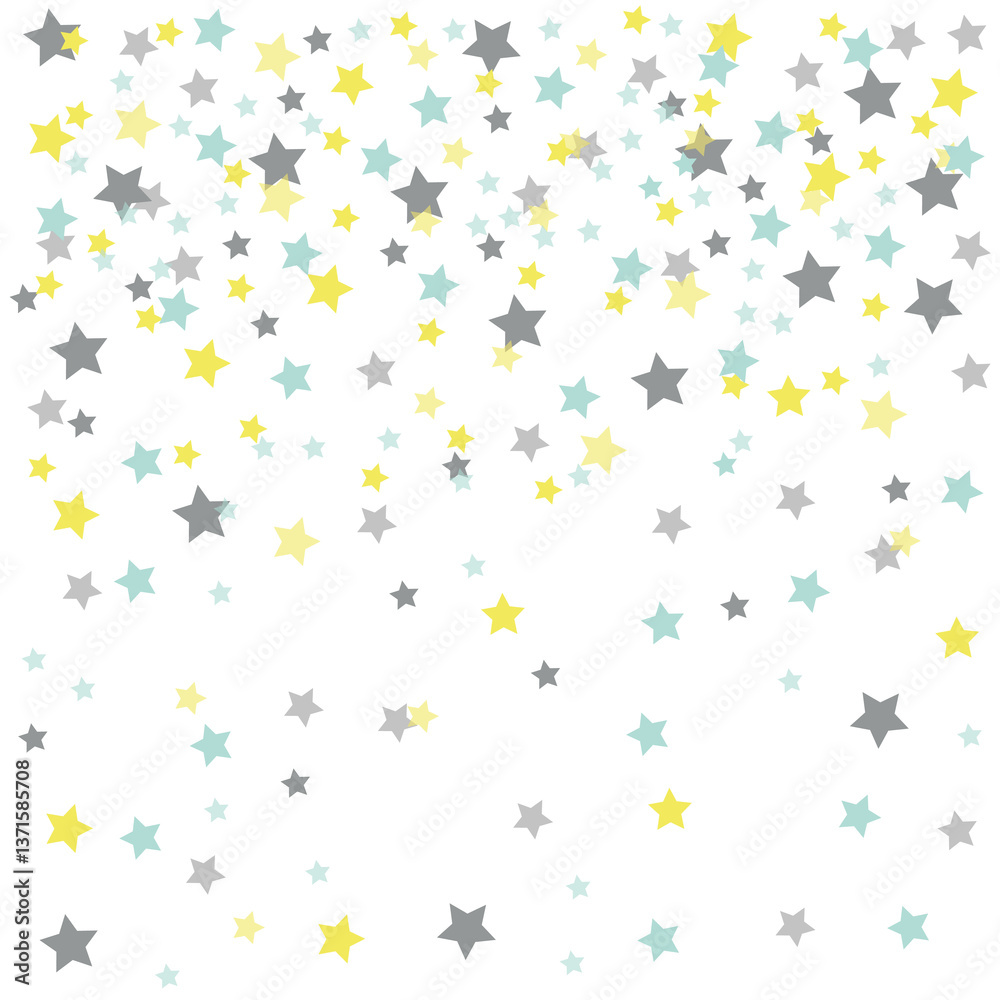 Seamless floral stars pattern, celebration background and ornamental stars pattern