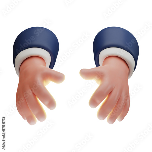3D Render 3D Illustration of Outstretched Hands