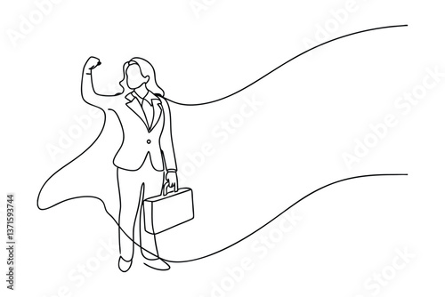 Empowered Businesswoman Superhero Success, Strength, and Ambition