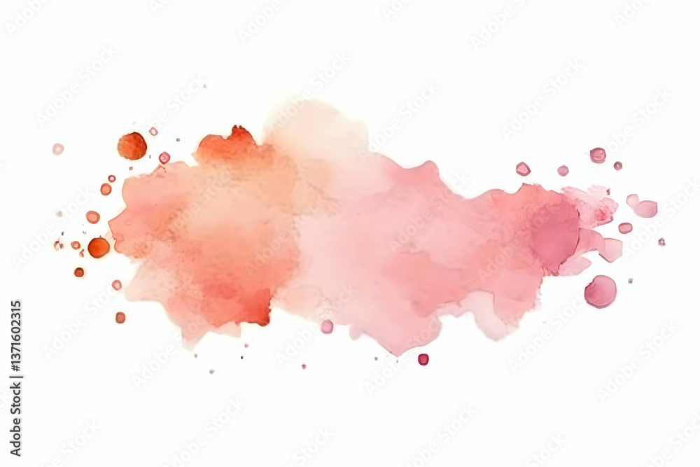 Obraz premium Abstract Watercolor Background With Pink And Orange Hues Isolated White