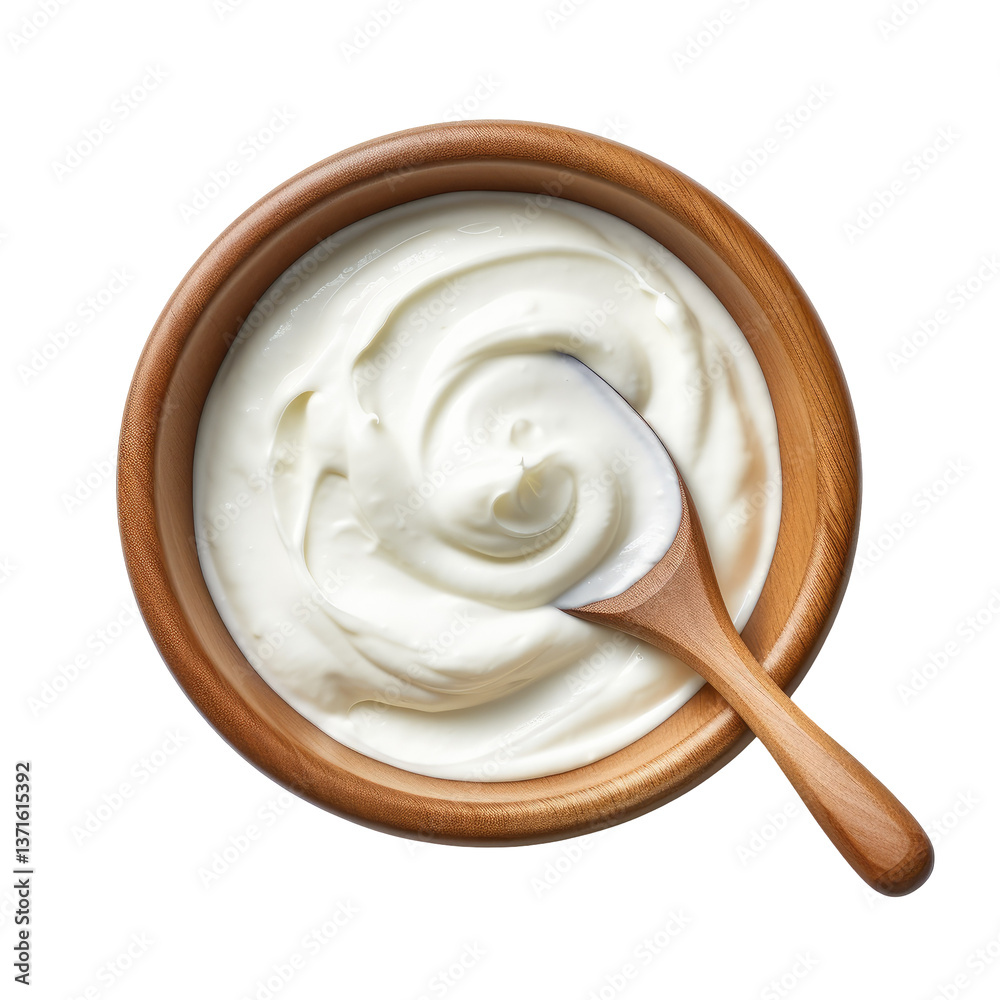 Fototapeta premium Sour Cream Bowl on transparent background