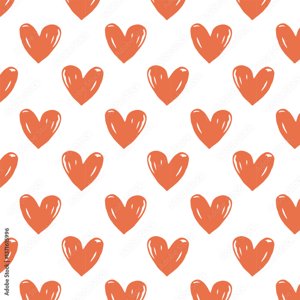 Hand drawn cute pink heart seamless pattern. Doodle hipster simple background for Valentines day. for wrapping fabric wallpaper. Hand drawn cute pink heart seamless pattern. Doodle hipster simple background for Valentines day. for wrapping fabric wallpaper.