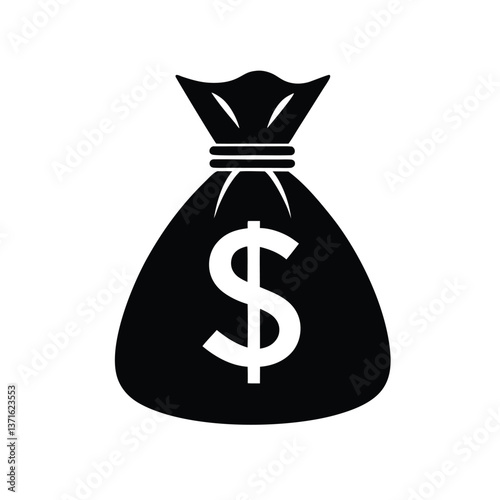 Money Bag Silhouette Vector