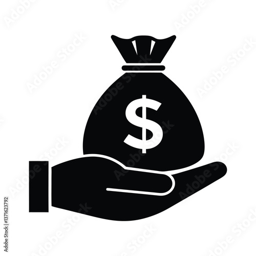 Money Bag Silhouette Vector