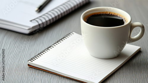 A cozy moment with coffee and a notebook