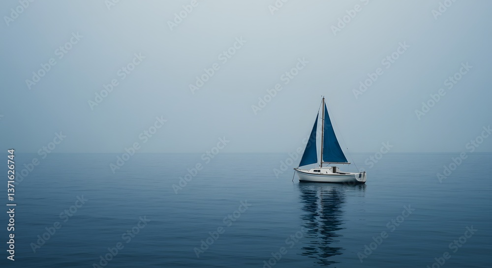 Fototapeta premium Sailboat on Calm Ocean