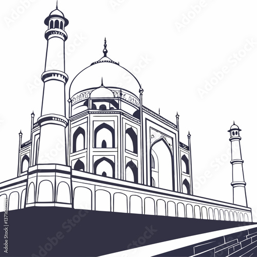 taj mahal vector illustration
