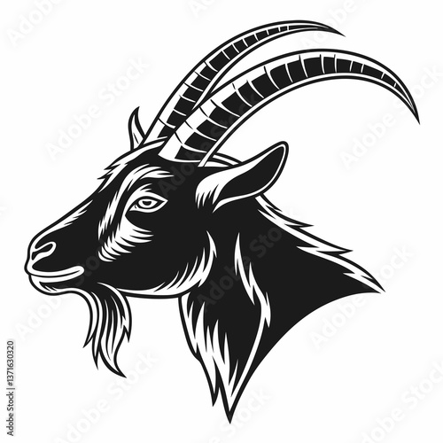 goat head silhouette vector