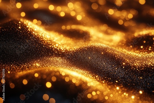 Bright Shimmering Gold Glitter Texture Beautiful Metallic Background for Crafting and Design Decoration