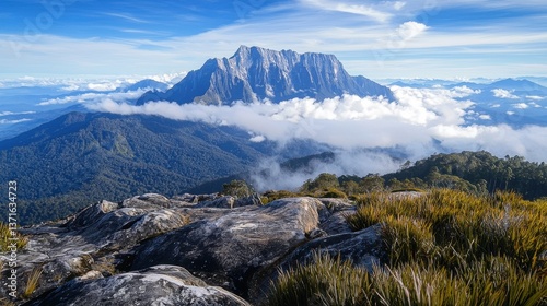 Fototapeta Naklejka Na Ścianę i Meble -  South Peak of Kinabalu mount.
