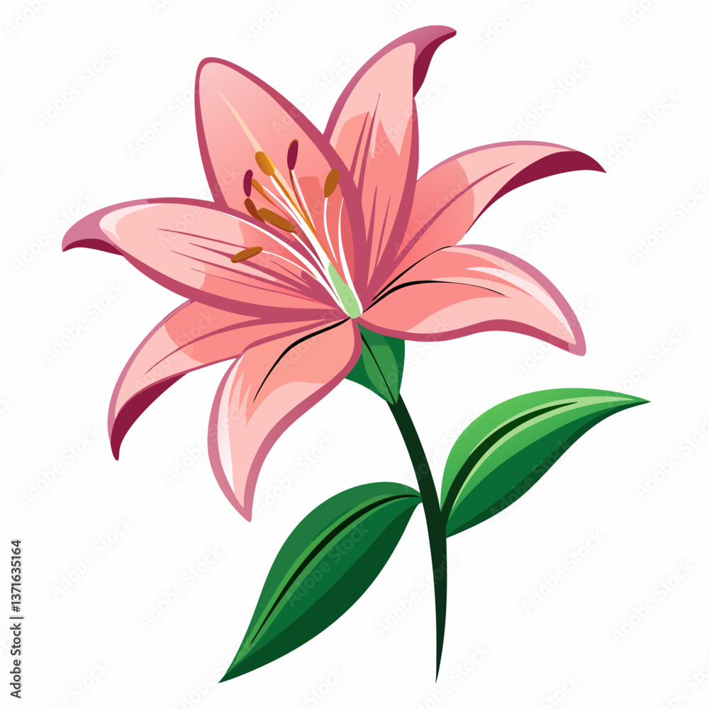 Naklejka premium lily flower isolated vector