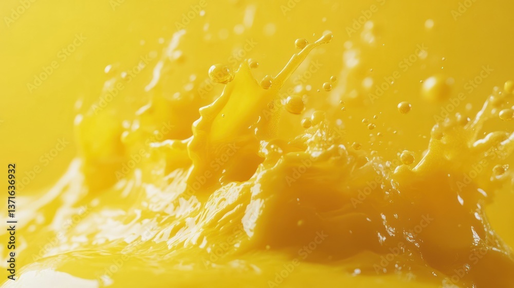 Vibrant Yellow Juice Splash: A Burst of Refreshment Vibrant Yellow Juice Splash: A Burst of Refreshment