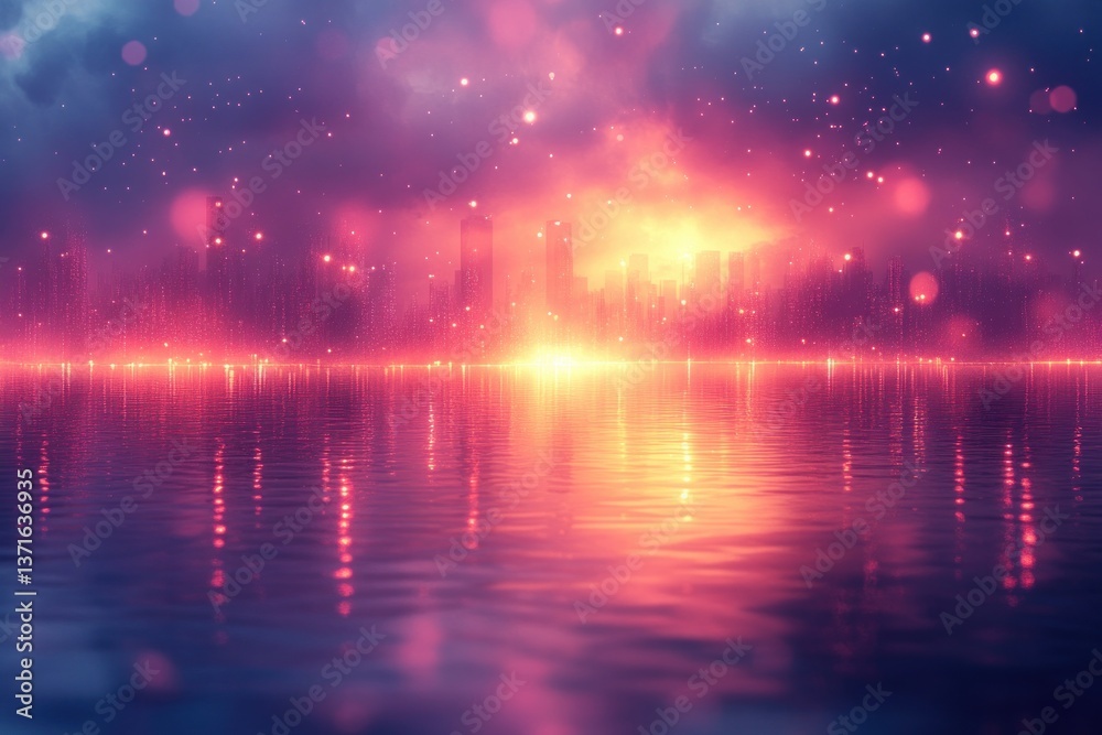 Naklejka premium Abstract Bokeh Lights Background with Soft Focus Ethereal Pastel Tones and Sparkling Highlights