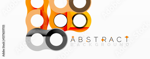 Abstract geometric pattern with interlocking circular and tubular shapes featuring smooth gradients, sharp contrasts, and dynamic layering