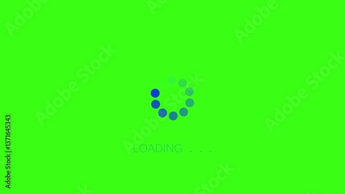 Animated Loading Screen with Green Background for Video Editing