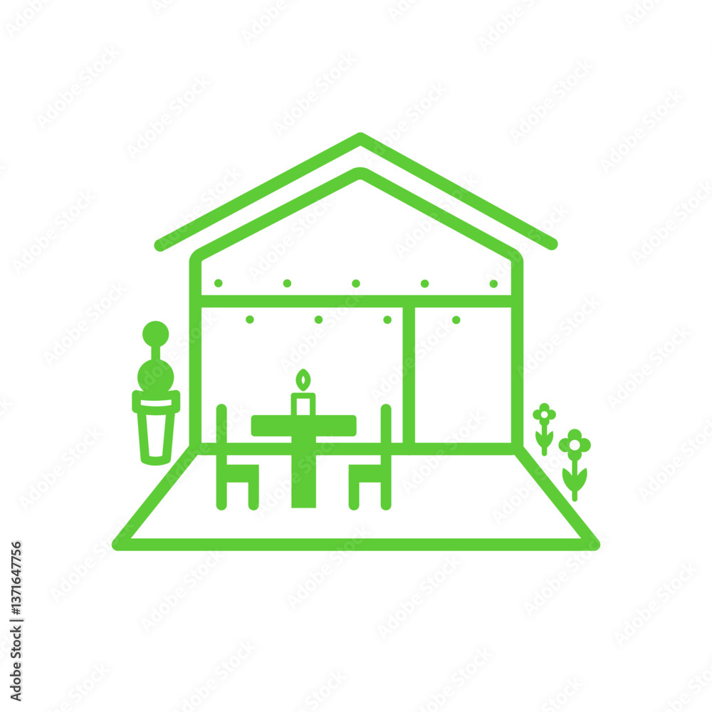 Fototapeta premium Modern Patio icon. Isolated on white background.