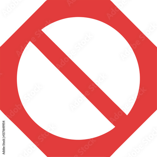 prohibited sign icon with red circle and diagonal line, symbolizing restriction, ban, or no entry, vector illustration representing prohibition and limitations in simple design

