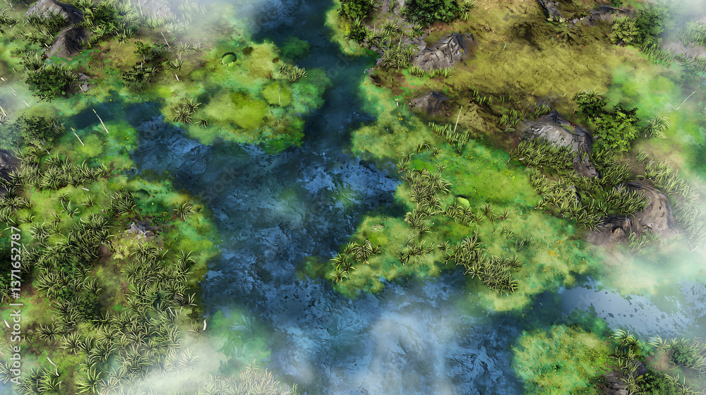 Serene forest underneath a clear blue sky creating a soft ambiance reflecting the essence of mythical landscapes and lost kingdoms. Serene forest underneath a clear blue sky creating a soft ambiance reflecting the essence of mythical landscapes and lost kingdoms.