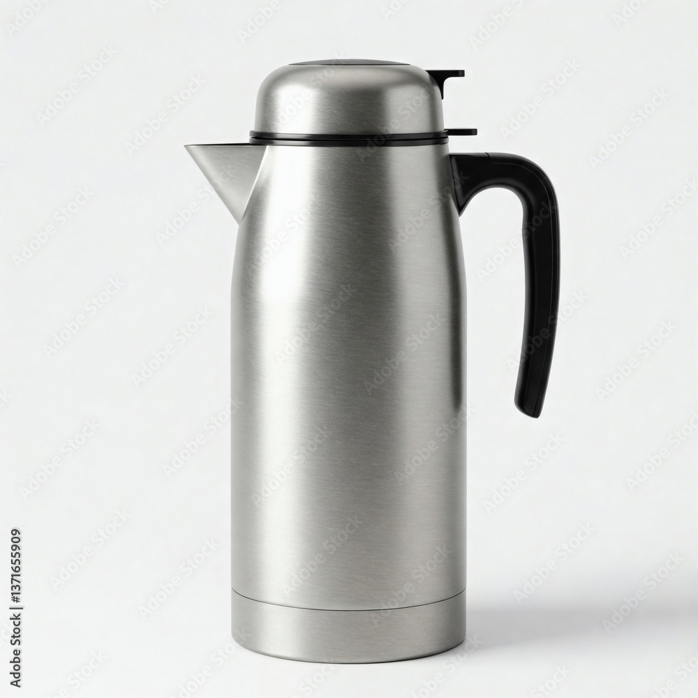 Stainless steel kettle on a white background. 3d rendering Stainless steel kettle on a white background. 3d rendering