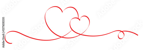 red heart icon hand drawn. Heart continuous line drawing. one line art sketch heart. Symbol love.