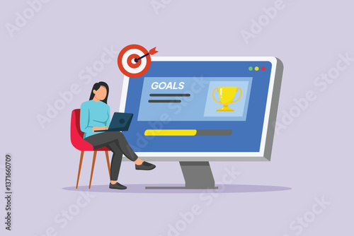 Personal ambitions. Personal Goals Concept. Colored flat vector illustration isolated