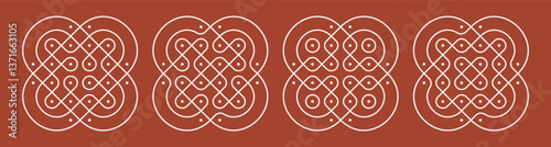 set of Indian traditional folk art vector illustration. home decor patterns. 