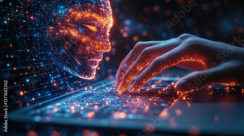 Human and AI Interaction Through Futuristic Interface
