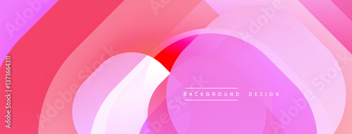 Circular abstract design with overlapping translucent circles and round shapes, blending gradients and smooth curves, creating depth, contrast, and a dynamic visual effect