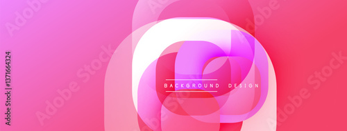 Circular abstract design with overlapping translucent circles and round shapes, blending gradients and smooth curves, creating depth, contrast, and a dynamic visual effect