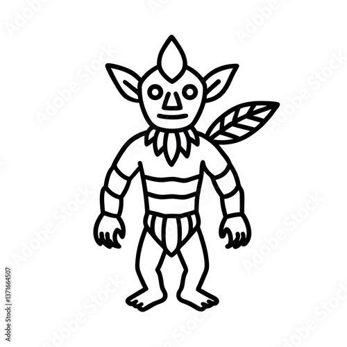 Tribal Goblin Warrior Silhouette