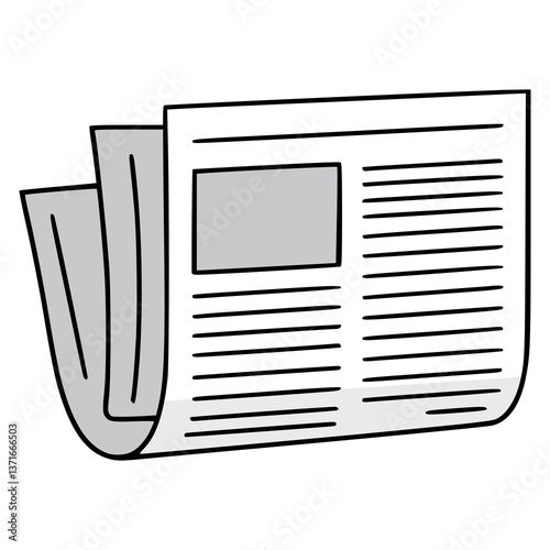 daily newspaper information press publication flat color vector illustration template design