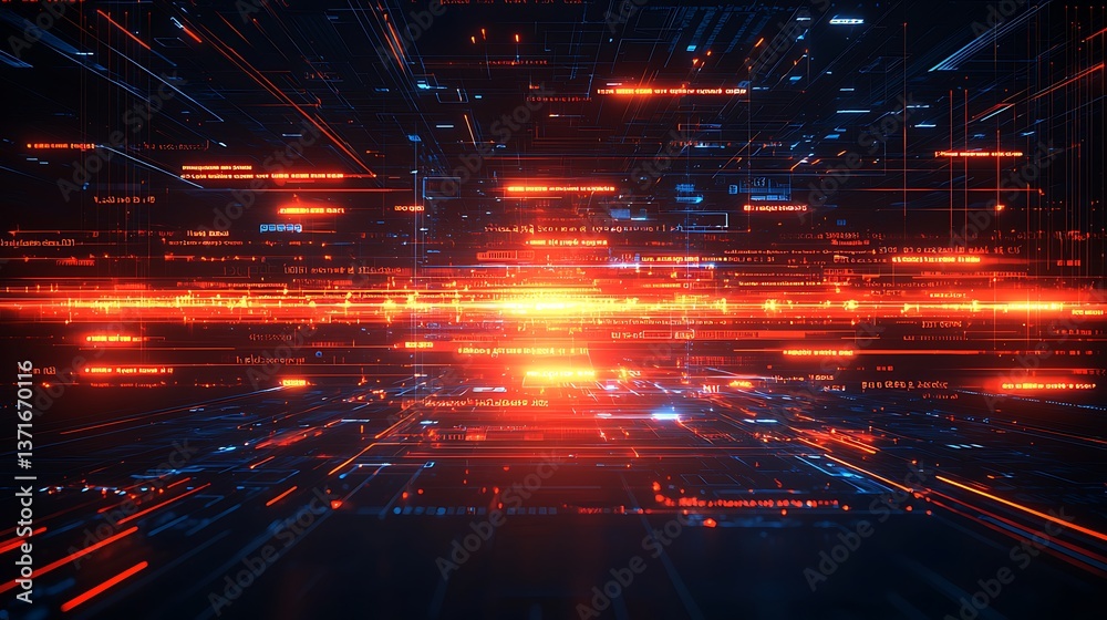 Obraz premium Abstract Digital Data Stream Background