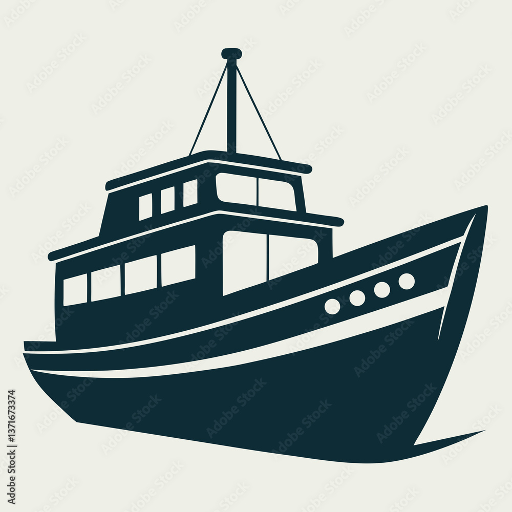 Obraz premium ship silhouette vector