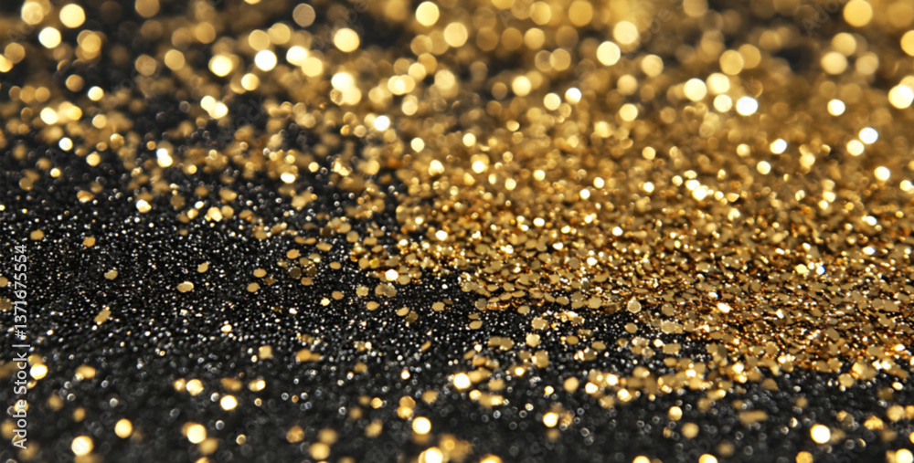 A close-up shot showcasing an exquisite spread of golden glitter, capturing a sense of luxury, celebration, and enchantment. A close-up shot showcasing an exquisite spread of golden glitter, capturing a sense of luxury, celebration, and enchantment.