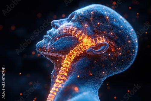 Throat Cancer 3D Rendering Anatomical Illustration with Tumors Pharyngeal Disease Medical Anatomy