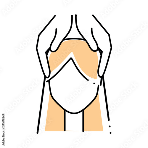 Vector image of a woman's face icon on a white background