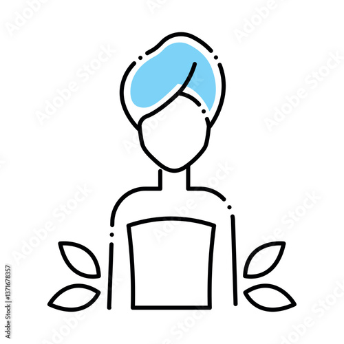 Vector image of a woman's face icon on a white background