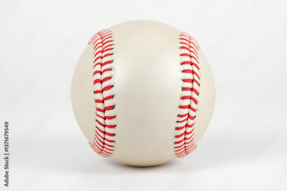 Classic baseball with red stitching shown in close-up style on a clean white background, perfect for creative sports design and background concepts. Ai generative Classic baseball with red stitching shown in close-up style on a clean white background, perfect for creative sports design and background concepts. Ai generative